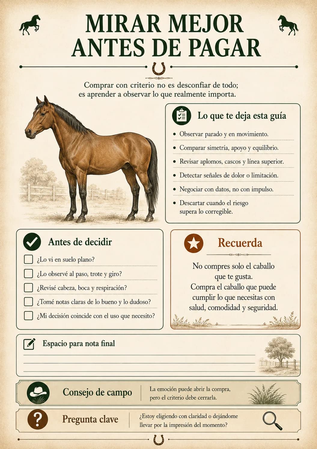 Guía Visual de Evaluación de Equinos — Mirar mejor antes de pagar